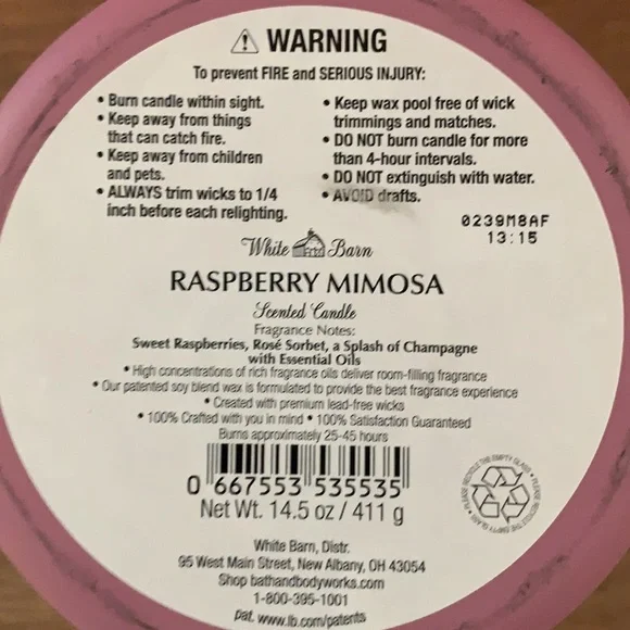 Bath & Body Works Raspberry Mimosa candle 🥂 - Picture 4 of 4